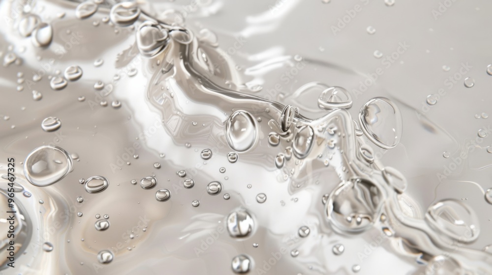 Poster transparent face serum texture with bubbles and smooth surface