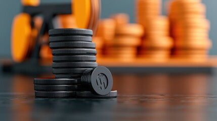 Global Energy Market Financial Charts Volatility in with Copy Space, Selective Focus, and Quality