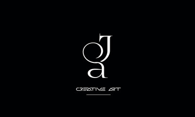JA, AJ, J, A abstract letters logo monogram