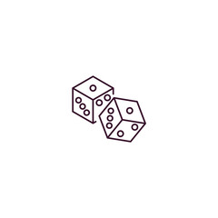 dices outline icon. Linear vector from entertainment concept. Thin line dices icon isolated on white background