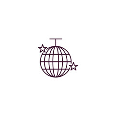 disco outline icon. Linear vector from entertainment concept. Thin line disco icon isolated on white background