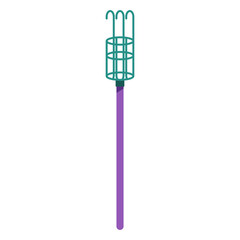 Apple picker pole vector cartoon illustration isolated on a white background.