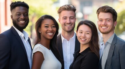 Fototapeta premium group of young business people with different ethnicity work together as a team