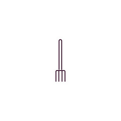 pitchfork outline icon. Linear vector from farming and gardening concept. Thin line pitchfork icon isolated on white background