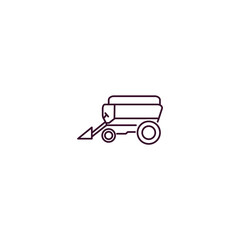 harvester outline icon. Linear vector from farming and gardening concept. Thin line harvester icon isolated on white background