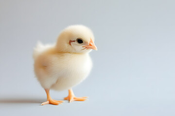 Obraz premium Cute little chicken isolated on white