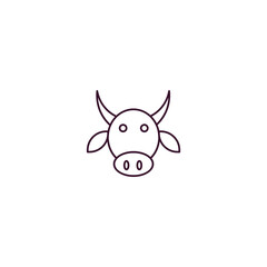 ox outline icon. Linear vector from farming and gardening concept. Thin line ox icon isolated on white background
