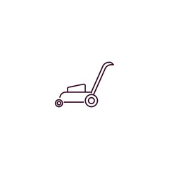 lawnmower outline icon. Linear vector from farming and gardening concept. Thin line lawnmower icon isolated on white background