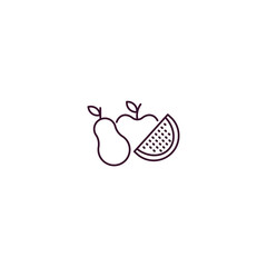 fruit outline icon. Linear vector from farming and gardening concept. Thin line fruit icon isolated on white background