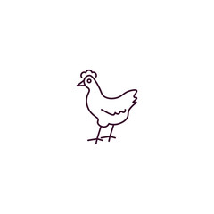 hen outline icon. Linear vector from farming and gardening concept. Thin line hen icon isolated on white background