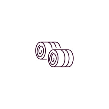 recommend clip art: hay bale outline icon. Linear vector from farming and gardening concept. Thin line hay bale icon isolated on white background