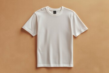 Simple Tshirt Flatlay mockup in beige background created with generative AI
