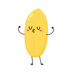 Paddy character design. rice vector on white background. rice seed.