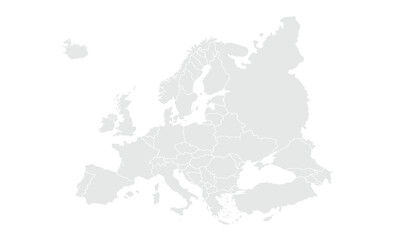 Obraz premium Europe map isolated on white background. for website layouts, background, education, precise, customizable, Travel worldwide, map silhouette backdrop, earth geography, political, reports.