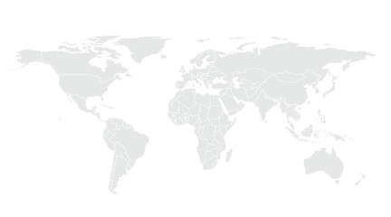 World map vector, isolated on white background. Flat Earth, gray map template for web site pattern, annual report, infographics. Globe similar world map icon. vector EPS10.