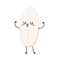 Paddy character design. rice vector on white background. rice seed.