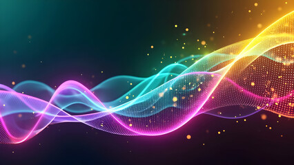 Fototapeta premium Abstract Glowing Wave with Particles
