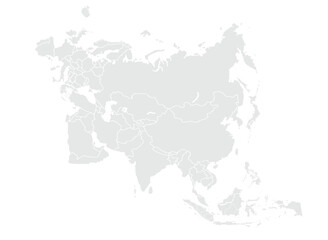 Map of Asia isolated on white background. for website layouts, background, education, precise, customizable, Travel worldwide, map silhouette backdrop, earth geography, political, reports.