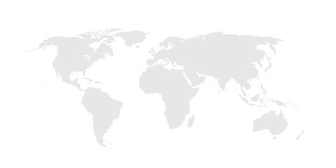 World map vector, isolated on white background. Flat Earth, gray map template for web site pattern, annual report, infographics. Globe similar world map icon. vector EPS10.