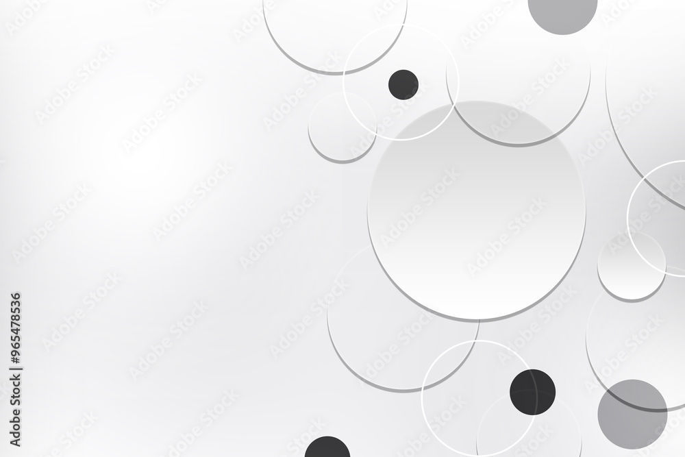 Poster abstract geometric background gradient soft light black and white and gray bokeh with circle shadow 