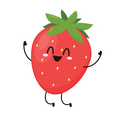 Strawberry character design. Strawberry on white background.