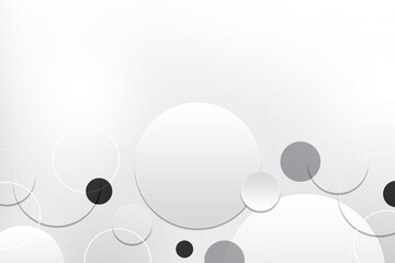 Abstract geometric background gradient soft light black and white and gray bokeh with circle shadow for Graphic Business technology digital design illustration web template backdrop desktop wallpaper