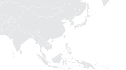 Map of Asia isolated on white background. for website layouts, background, education, precise, customizable, Travel worldwide, map silhouette backdrop, earth geography, political, reports.