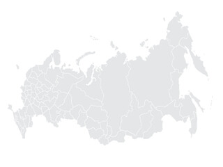 Obraz premium Russia map vector, isolated on white background. Flat Earth, gray map template for web site pattern, annual report, infographics. Globe similar world map icon. vector EPS10.