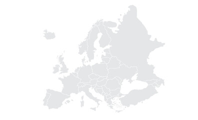 Europe map isolated on white background. for website layouts, background, education, precise, customizable, Travel worldwide, map silhouette backdrop, earth geography, political, reports.
