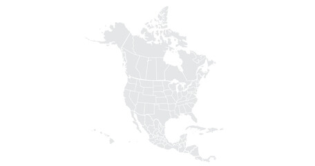 Map of North America, isolated on white background. Vector EPS.10	
