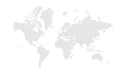 World map vector, isolated on white background. Flat Earth, gray map template for web site pattern, annual report, infographics. Globe similar world map icon. vector EPS10.