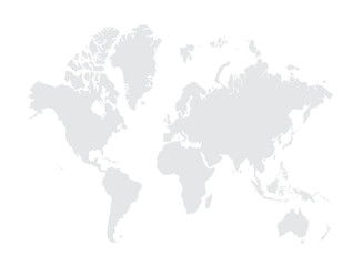 World map vector, isolated on white background. Flat Earth, gray map template for web site pattern, annual report, infographics. Globe similar world map icon. vector EPS10.