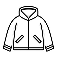 Jacket line drawing black icon, isolated on white background