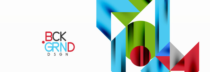 Trendy colorful circles, lines, arrows, triangles and other geometric shapes. Vector Illustration For Wallpaper, Banner, Background, Card, Book Illustration, landing page