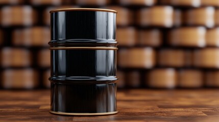 Fluctuating Oil Barrel Stack Prices in with Copy Space and Selective Focus in Quality