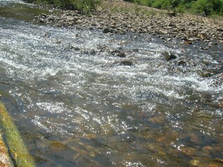 water flowing over rocks