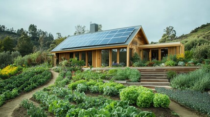 Modern sustainable house generating its own green energy