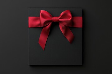 Black friday plain design embellished with a ribbon above, providing generous area for messaging in the middle, square format