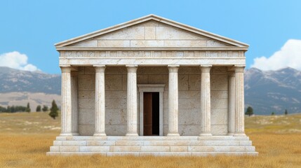 Fototapeta premium Mystical Ancient Temple in - Weathered Stone Structures of the Past