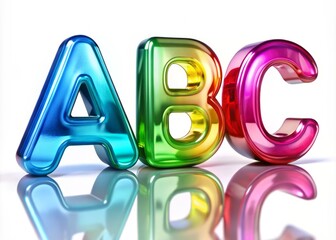 Fototapeta premium Vibrant, 3D bubble letters forming the words 