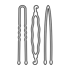 Hair Pin Line Art Icon