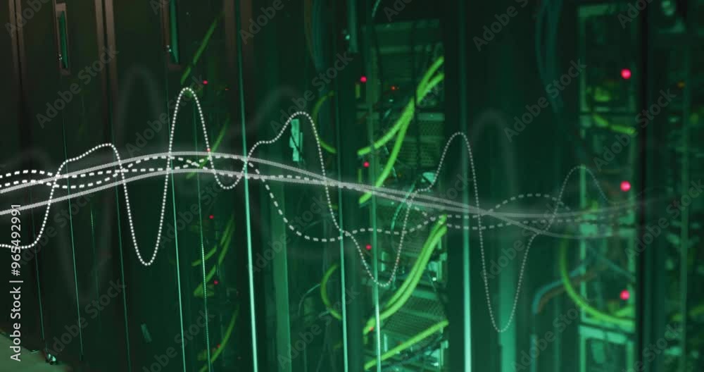 Canvas Prints Animation of digital data processing over computer servers