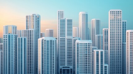 Fototapeta premium Cityscape of Futuristic Advanced Architecture - Model Representing Modern Urban Development