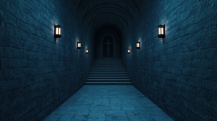 Fototapeta premium Cryptic Gothic Elegance: Model of an Eerie Crypt in