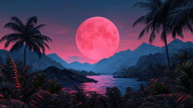 Extraterrestrial Paradise - Surreal Alien Landscape with Vibrant Otherworldly Flora in Quality