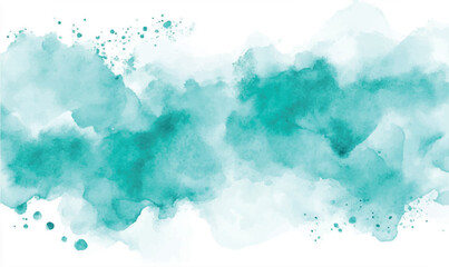 Fototapeta premium Turquoise Watercolor Abstract Background, Texture