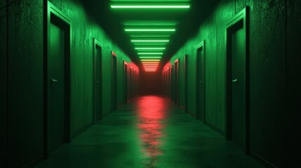 Futuristic Cyberpunk Alley with Neon Reflections - Model for Virtual Reality Environment