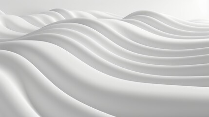 Fototapeta premium Abstract Background With Flowing Waves. Minimalism, Wavy Pattern. Modern 3D Illustration.