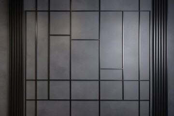 Stylish Grey Wall Backdrop Featuring Dark Accents and Textured Finish