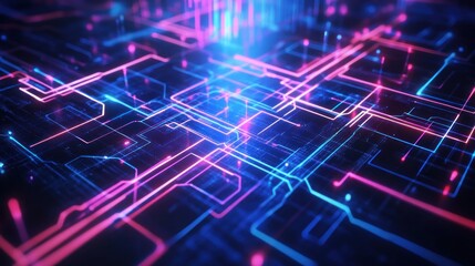Naklejka premium Abstract Digital Circuitry Network